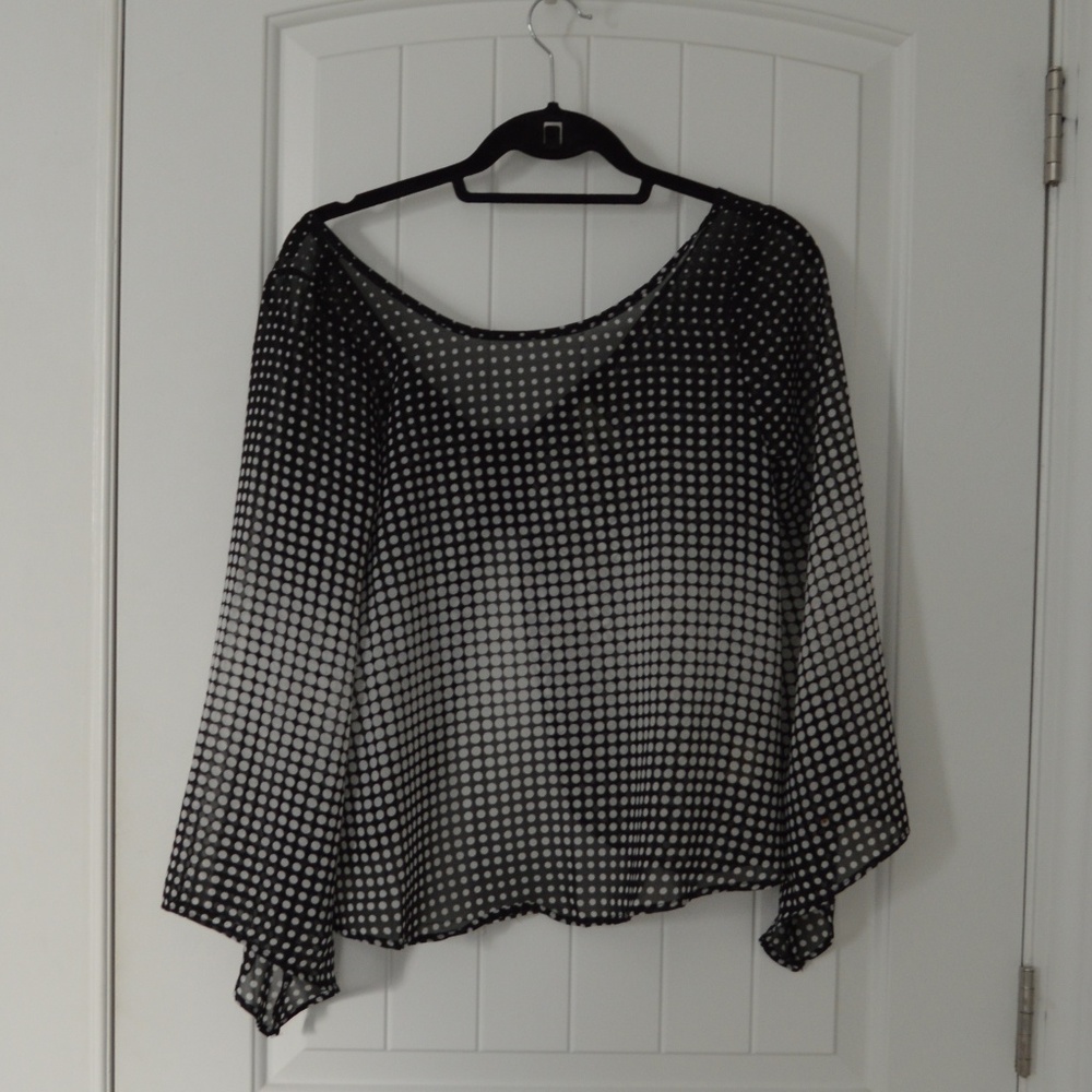 Black and white polka dot blouse